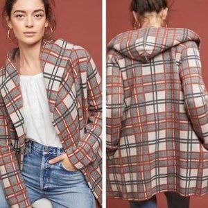 Anthropologie Plaid Sweater Coat - Size S
